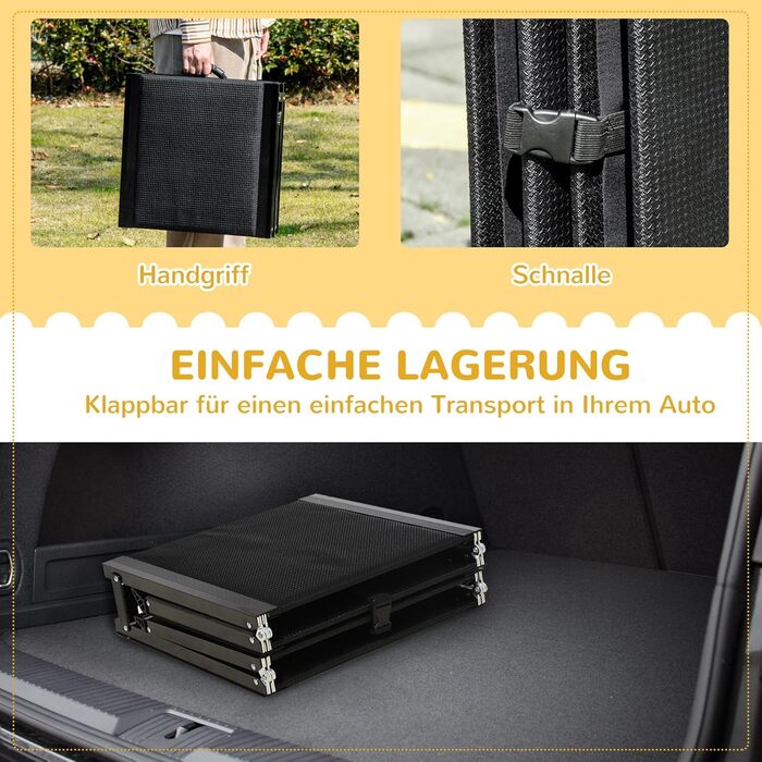 Рампа для собак PawHut - складана, алюмінієва, до 40 кг, 158 x 43,5 см