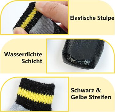 Водонепроникні шкарпетки для собак - захист лап Outdoor, 4 шт., антиковзні, для Лабрадора, Хаскі (6#, чорний)