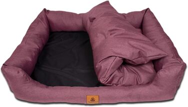 Ліжко для собак PaLulli Animal - міцне, водонепроникне, з м'яким знімним подушками, 115x85x18 см, Бордовий