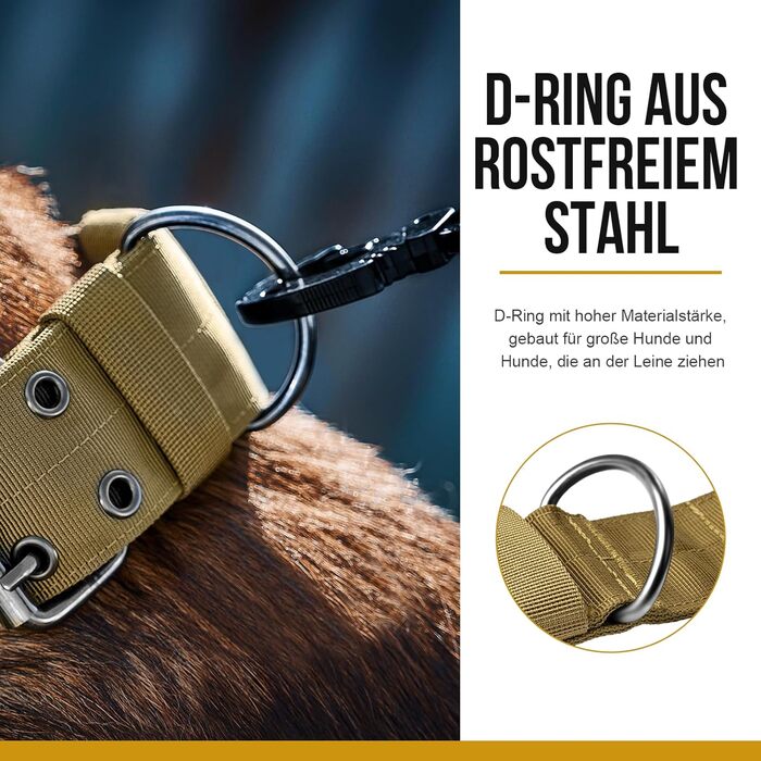 OneTigris Пояс для собак 5см з ручкою та патчем, великий розмір (XL, Коричневий)