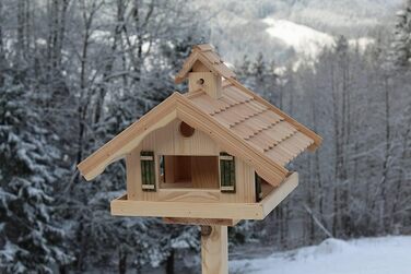 Дерев'яний годівничка для птахів з модрини з дранкою, Vogelhaus Lärchenholz V87