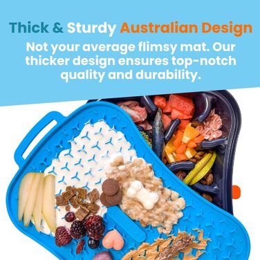 Килимок для собак Marley Reversible Lick Mat: силікон, повільне годування, антиковзаюча поверхня, блакитний колір