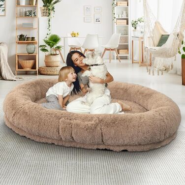 Ортопедичне ліжко для собак великих порід, XL, з пам'яті піною, вологостійке, знімний чохол, дизайн на замовлення (91,4 см, Хакі)