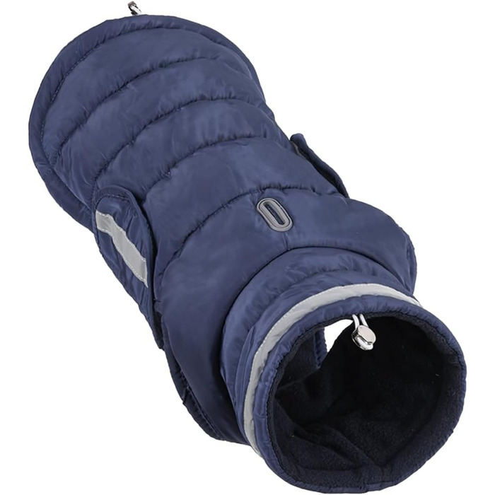 Зимовий теплий дощовик для собак, водонепроникний, з флісовою підкладкою, з коміром з хутром, для малих та середніх порід, з відбиваючими елементами, на липучках, синій, 3XL