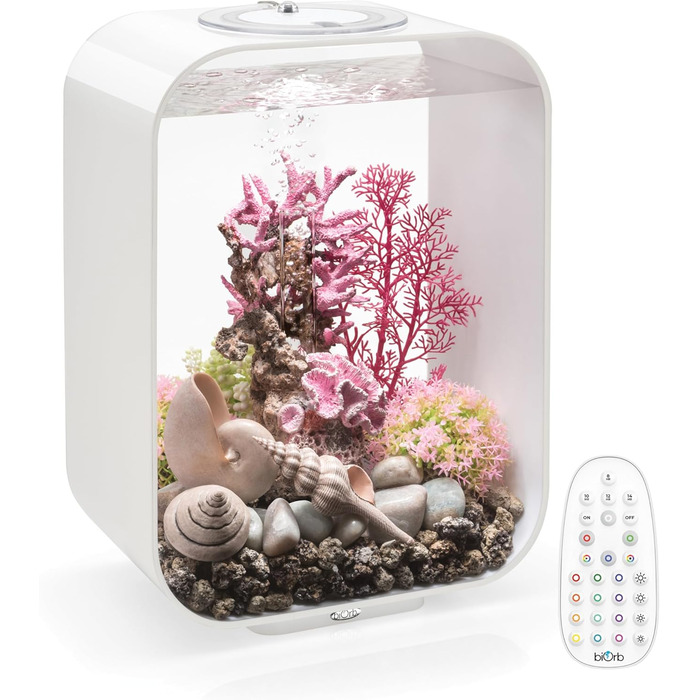 Акваріум biOrb LIFE 15 LED, 15 л з фільтром, LED-підсвіткою, керамічним дном, акриловий, білий, сучасний дизайн