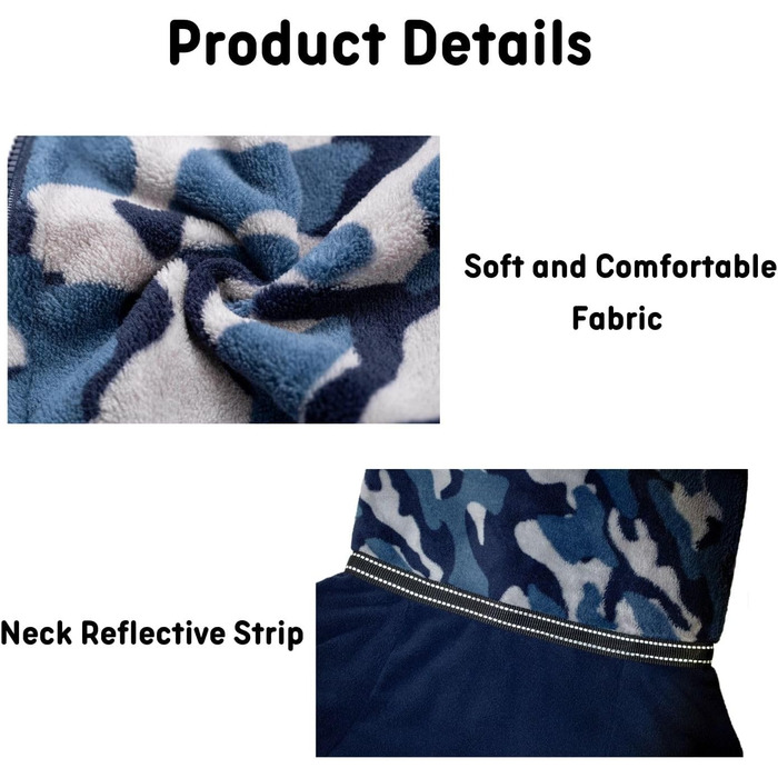 Зимовий комбінезон для собак з блискавкою, D-початком, світловідбиваючими смугами та регульованою протишерстю, вітрозахисна куртка для собак малих, середніх та великих порід, розмір M, блакитний. Розмір M: Довжина спини: 45 см, Обхват грудей: 63 см