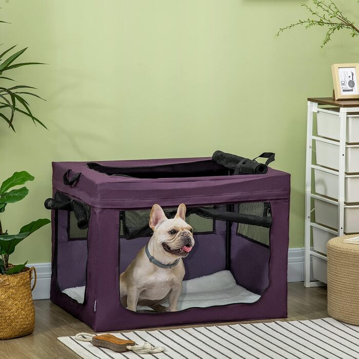 Переноска для котів та собак PawHut 80 см, фіолетовий колір - переноска для тварин, подорожей