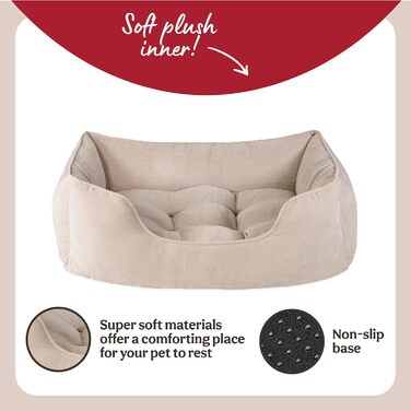 Ляжка для собак Rosewood Cord, квадратна, бежева, розмір S