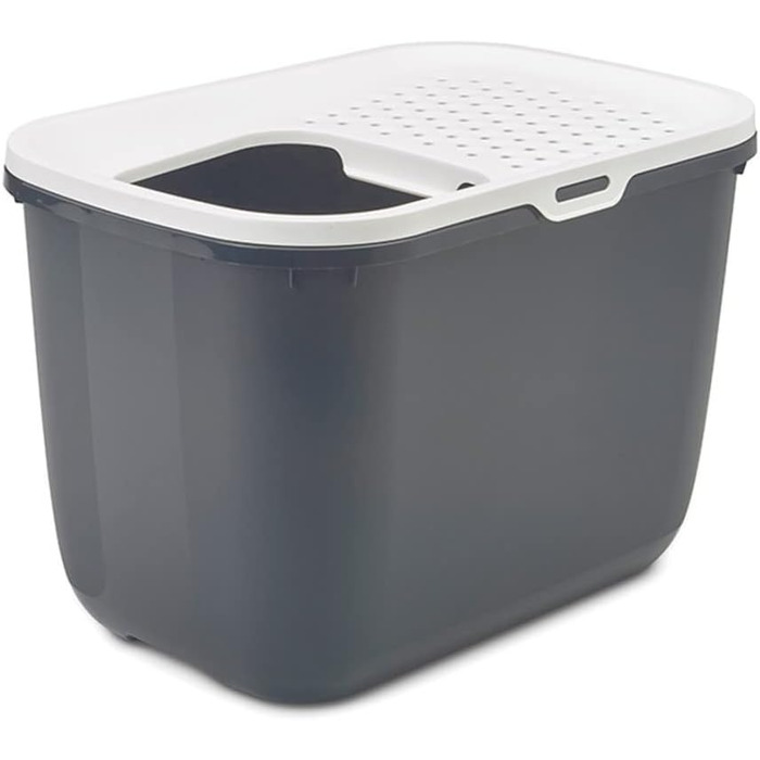 Лотку для котів Katzentoilette Hop In, сірий антрацит/білий, 58,5 x 39 x 39,5 см