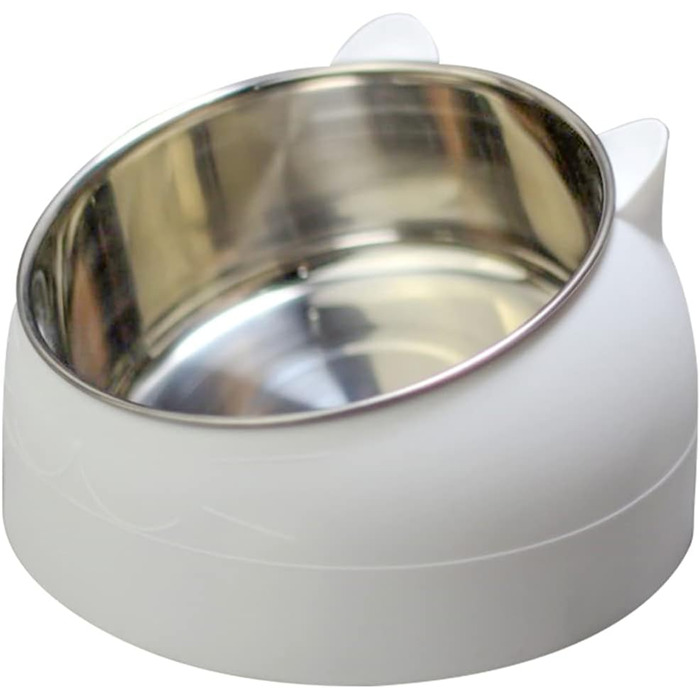 Набір з 2 мисок для котів з нержавіючої сталі, 200 мл (чорний + білий)