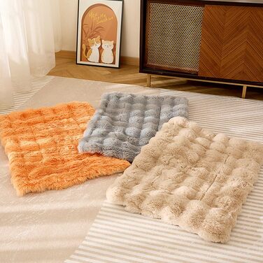 М'яка лежанка для собак з плюшу, сірого кольору, 50 x 90 см, з антиковзною основою