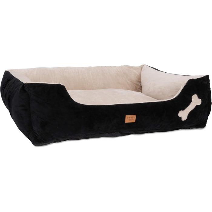Крісло-ліжко для собак Buddy, чорне, M (85x70 см), знімний чохол
