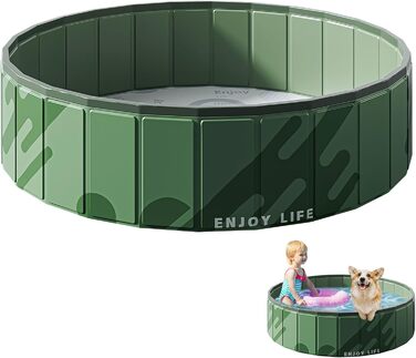 Дитячий басейн для собак та дітей, розкладний, без надування, з товстого ПВХ, антиковзаюча поверхня, для балкону, басейну, котів, цуценят, великих собак (100*30 см)