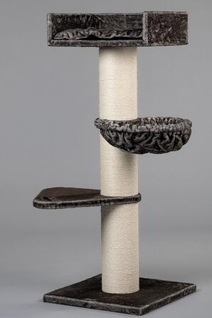 Дряпка для великих котів RHRQuality Royalty de Luxe 158 см, товсті 20 см сизалеві стовпи, колір тауп
