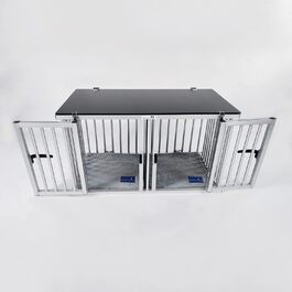 Складаний алюмінієвий бокс для собак Callieway Twinbox S, транспортний клітка для перевезення собак, легкий, міцний