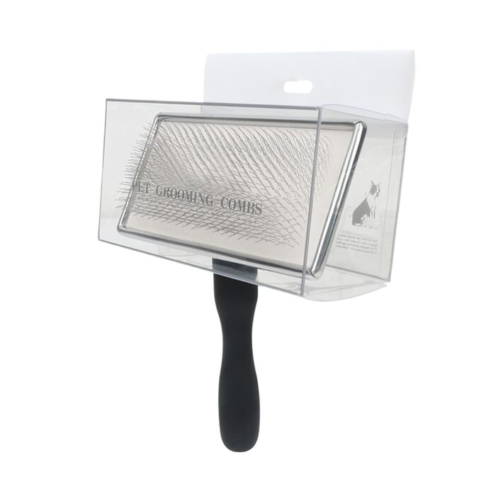 Щітка для шерсті собак та котів з металевими голками, інструмент для видалення підшерстка, видалення шерсті, для довгої, короткої та густої шерсті, 15 x 15 x 4 см