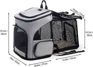 Розширюваний рюкзак-переноска для котів - переноска для тварин, схвалена авіакомпаніями, для маленьких котів та собак до 7,7 кг, рюкзак з дихаючою сіткою для відпочинку на природі, кемпінгу та подорожей