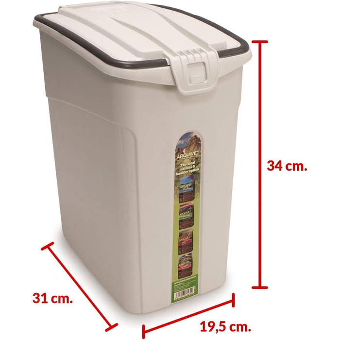 Контейнер для корму Arquivet для собак та котів, 14 л, 5 кг, з дозатором, для зберігання корму