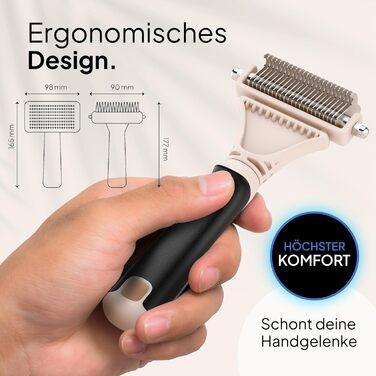 Набір для догляду за котами Pretty Paw® Profi: щітка та набір для грумінгу. Ідеально для короткої та довгої шерсті, гігієнічна та комфортна.