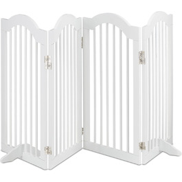 Захисне ворота Relaxdays, самостійно стояче, 92 x 205 см, розкладне, з ніжками, для собак та котів, біле