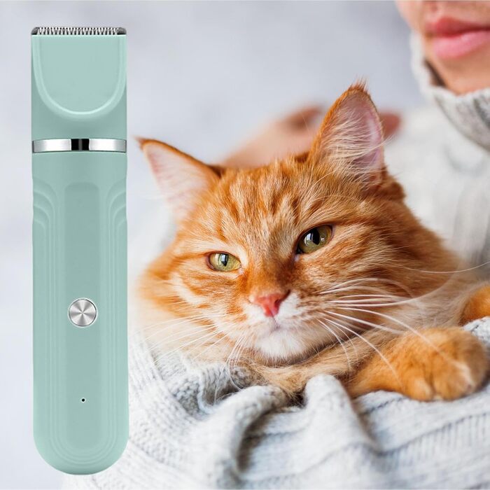 Електрична машинка для грумінгу собак та котів 4-в-1, набір для догляду за шерстю, зелена