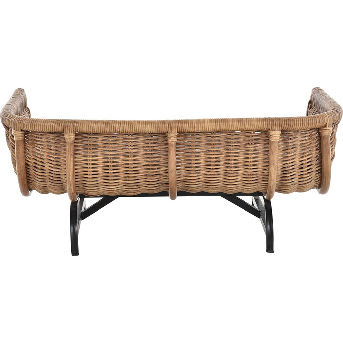 Корзина для собак та котів Retro Design, XL, з подушкою, ротанг, світло-коричневий