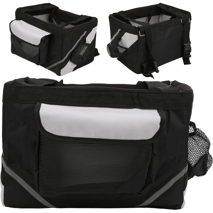 Велосумка для собак, водовідштовхувана, легко миється, кошик для велосипеда, кріплення на кермо з швидким закриттям, для вулиці, для котів, для маленьких собак, для дому