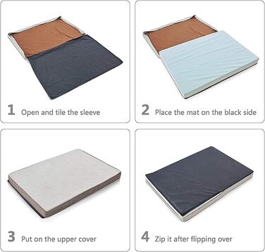 Ортопедичне лежанка для собак з гелевим шаром, водонепроникна, для великих та малих собак, знімний чохол, XL рожева