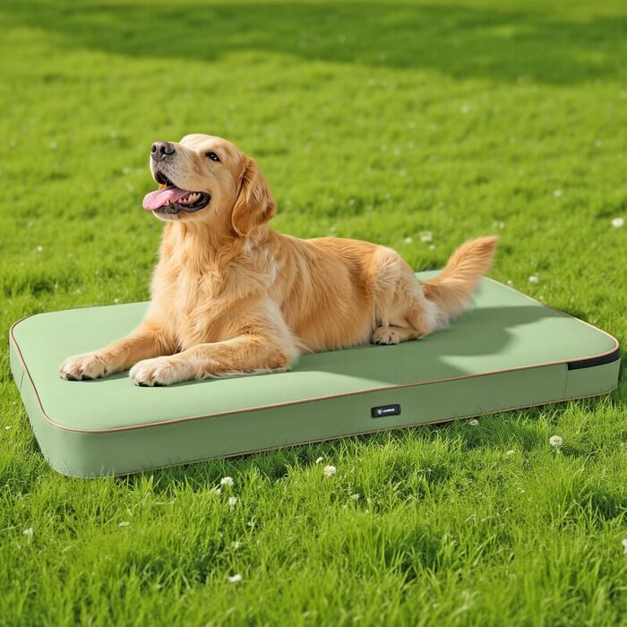 Надувне ліжко для собак Lekereise Outdoor, 126x66x12 см, водонепроникне, для середніх та маленьких собак, знімний чохол, для відпочинку в подорожах та на вулиці (зелене, XL)