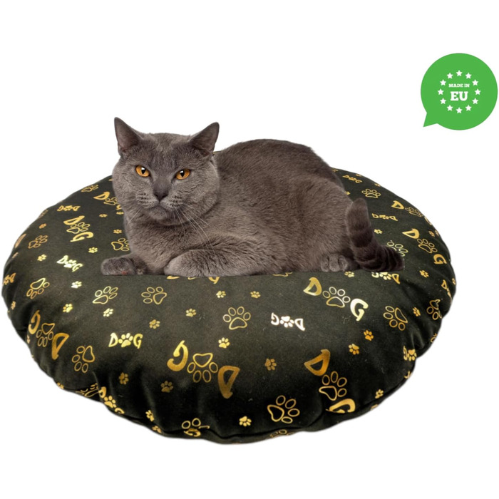 М'який лежак для собак та котів, круглий, діаметр 60 см, коричневий колір. Лежанка для собак, котяча лежанка, килимок для котів, матрац для собак або котів. Можливість прання. Ідеально підходить для переносних кліток або лежанок. Діаметр 60 см (⌀ 50 см, т