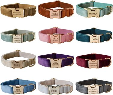 Іменний нашийник для собак з металевою застібкою, індивідуальні адресники для тварин з гравіюванням імені, телефону та адреси (Стиль А)