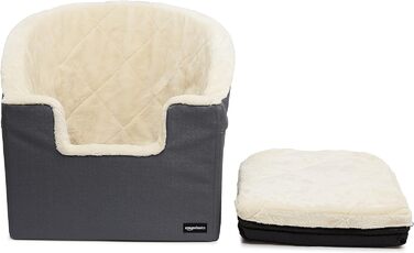 Підвищена автосидіння для тварин Amazon Basics, великий розмір, 45,7 x 55,8 x 40,6 см (сірий, маленький)