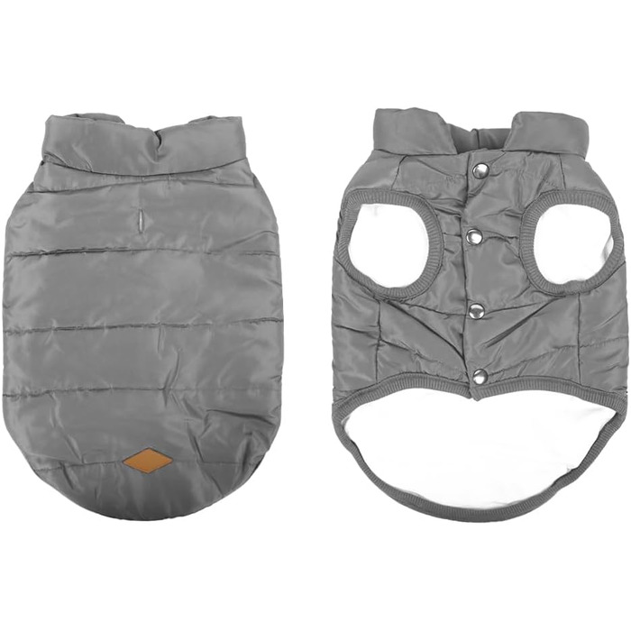 Зимовий одяг для собак Meioro: тепла куртка, жилет з флісу, зручний пуловер для маленьких та середніх собак (Сірий, S)
