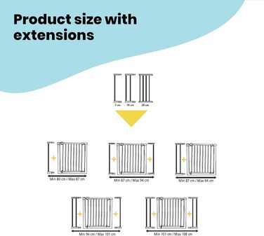 Захисні ворота для дітей Safety 1st Easy Close Wood, автоматичне закриття, без свердління, 73-80 см (розширюються до 136 см), білий