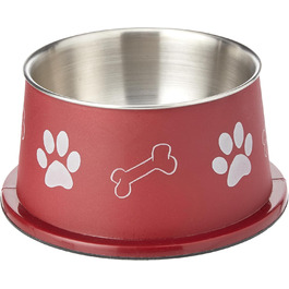 Тарілка для тварин Trixie з нержавіючої сталі з пластиковим покриттям, 15 см, 0.9 л, кольорова (1 шт.)