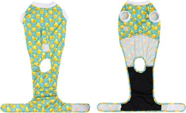 Комбінезон для собак CuteBone Skulls після операції, для котів та собак, запобігає лизанню ран, XS, жовтий качур