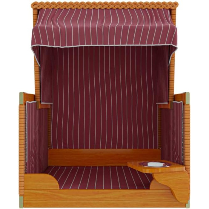 Клітка-лежанка для собак Outgarden з дерева, з ковдрою та мисками, чорна з блакитно-білим, для маленьких собак