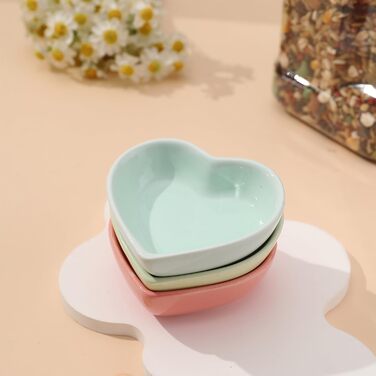 Набір мисок для тварин: хом'яки, їжаки, миші, морські свинки, серцеподібна форма, 3 шт.