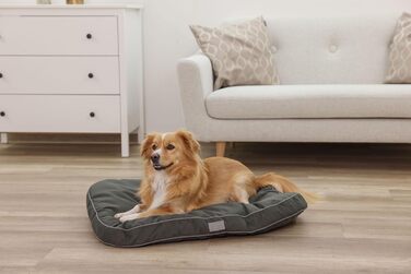 Лежанка для собак Kerbl Jerome, 60x40x6 см, темно-зелений/сірий, знімний чохол, антиковзаюча поверхня