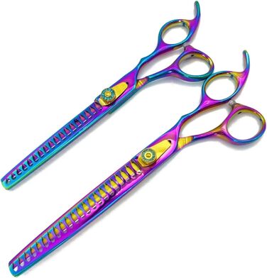 Професійна фен-ножиці для собак, 21 см: розріджуючі та фінішні ножиці для грумінгу тварин