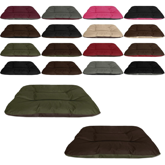 Кругле/овальне лежанка для собак BedDog® REX, L, Бордо-сірий, 120x100x14 см, з можливістю перевертання, велика, для дому та вулиці, з м'яким наповнювачем