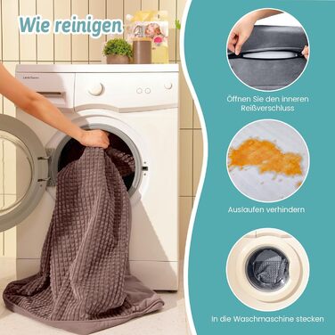 Ортопедичне ліжко для собак маленьких порід, водонепроникне диванчик для тварин з бортиками, з підтримуючою піною, зручне ліжко з знімним, пральним чохлом, водонепроникний наповнювач, антиковзаюче покриття (107 x 76 x 19 см, Колір: Коричневий)