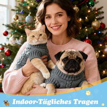 Теплий зимовий пуловер для собак з довгим рукавом, з м'яким коміром-горловиною. Підходить для такс, бульдогів, шнауцерів та інших порід.