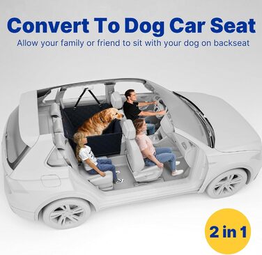 Розширювана підстилка на заднє сидіння для собак, 180 кг, жорстка основа, чохол на сидіння для собак, водонепроникна підстилка, ліжко для собак, авточохол для собак, SUV, вантажівка, чорний