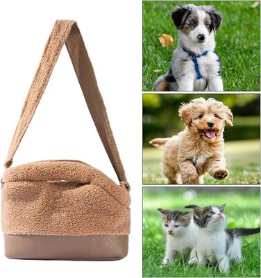 Транспортна сумка для кота - водонепроникна, м'яка переноска | З безпечним ремінним закриттям | Для маленьких та середніх порід | Коричнева