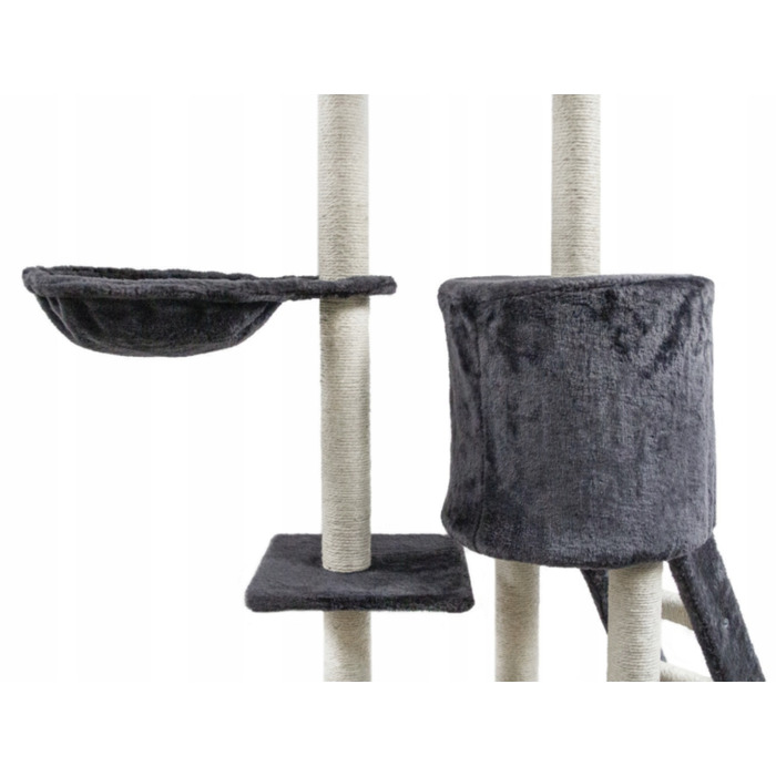 Високий кігтеточка-комплекс для котів Pet HOBBY, сірий, 5 рівнів, 140 см