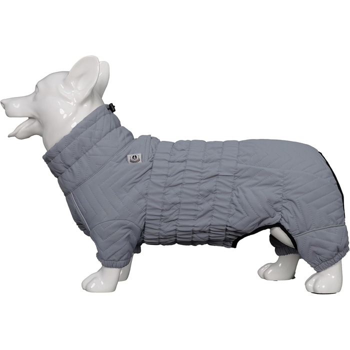 Водонепроникний теплий зимовий жилет для собак з відбиваючими елементами, сірий, XXL, 2XL