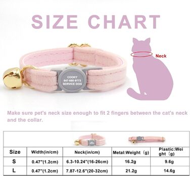 Персоналізоване ошатне нашийник для кота з безпечною застібкою та дзвіночком, нашийник з іменним жетоном та номером телефону, регульований, з велюру, для кошенят