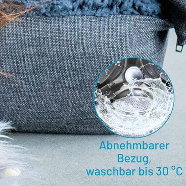 Ортопедичний килимок для собак Bobby, віскоеластична піна, знімний чохол, плюшеве хутро XL: 120x75 см, антрацит