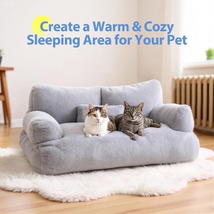 М'яке ліжко для котів та собак великого розміру, 75x51x28 см, з неслизьким дном